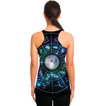 Galaxy Zodiac Wheel Print Women's Racerback Tank Top