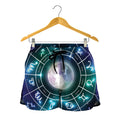 Galaxy Zodiac Wheel Print Women's Shorts