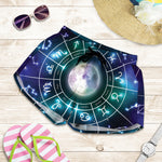 Galaxy Zodiac Wheel Print Women's Shorts