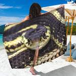 Garter Snake Print Beach Sarong Wrap