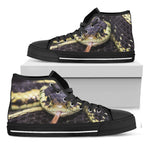 Garter Snake Print Black High Top Shoes
