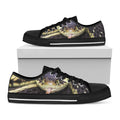 Garter Snake Print Black Low Top Sneakers