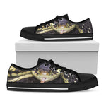 Garter Snake Print Black Low Top Shoes 