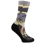 Garter Snake Print Crew Socks