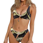 Garter Snake Print Front Bow Tie Bikini