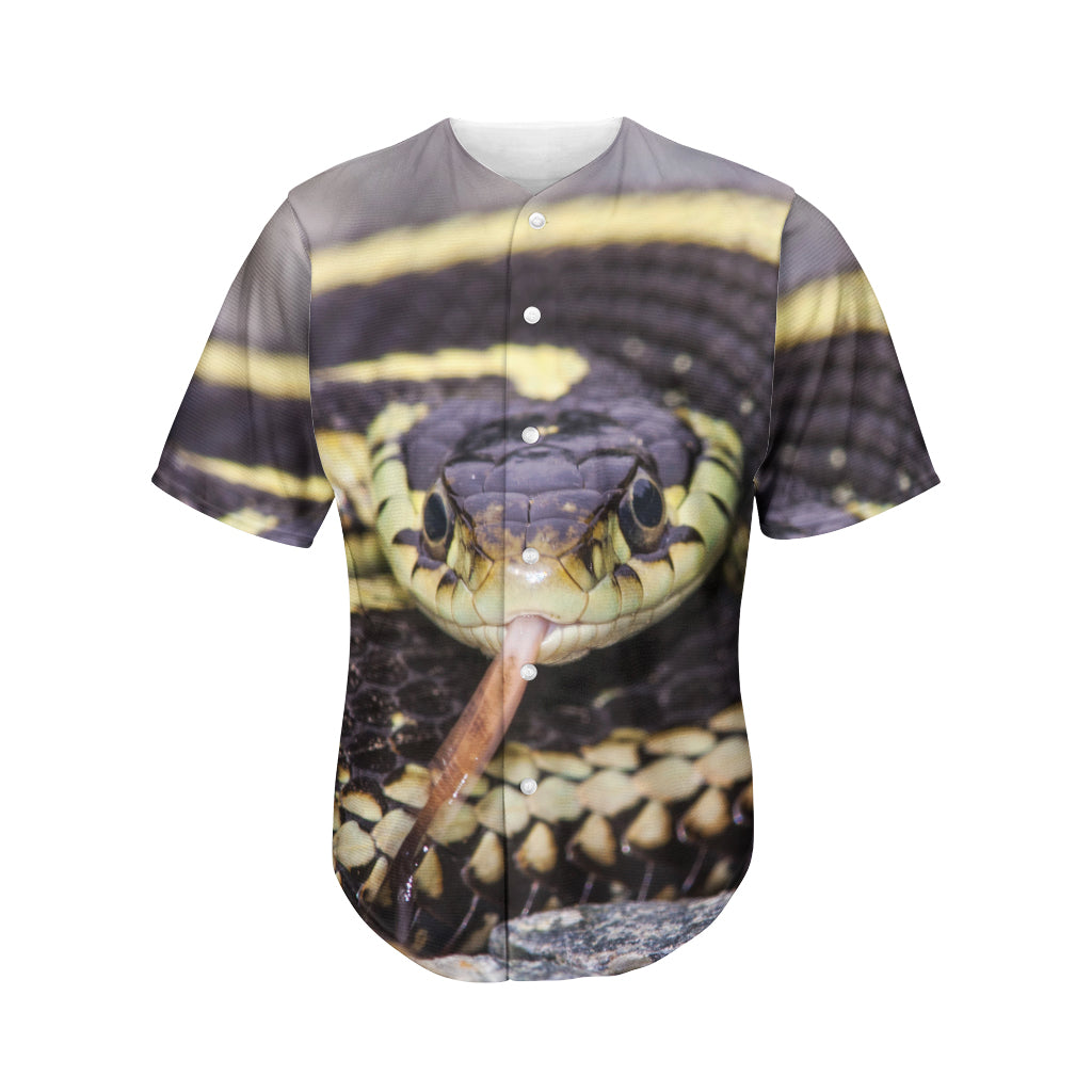 Garter Snake Print Men's Baseball Jersey