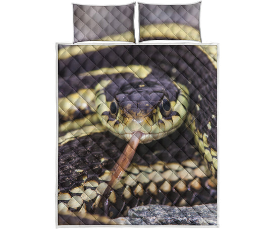 Garter Snake Print Quilt Bed Set