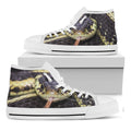 Garter Snake Print White High Top Sneakers