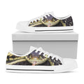 Garter Snake Print White Low Top Sneakers