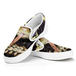 Garter Snake Print White Slip On Shoes