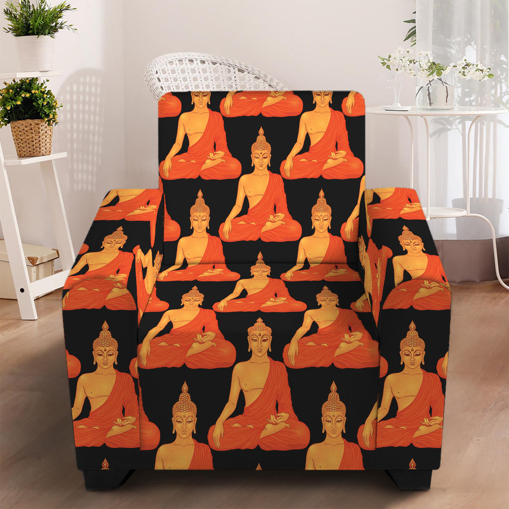 Gautama Buddha Pattern Print Armchair Slipcover