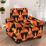 Gautama Buddha Pattern Print Armchair Slipcover