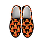 Gautama Buddha Pattern Print Black Slip On Shoes