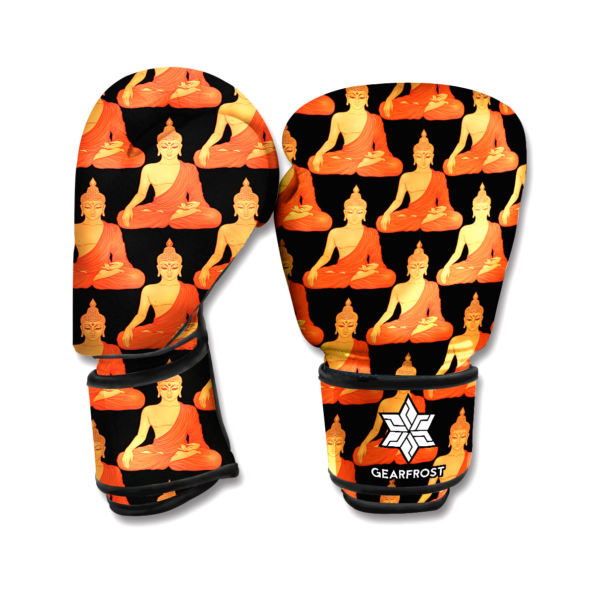 Gautama Buddha Pattern Print Boxing Gloves