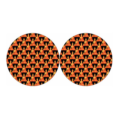 Gautama Buddha Pattern Print Car Coasters
