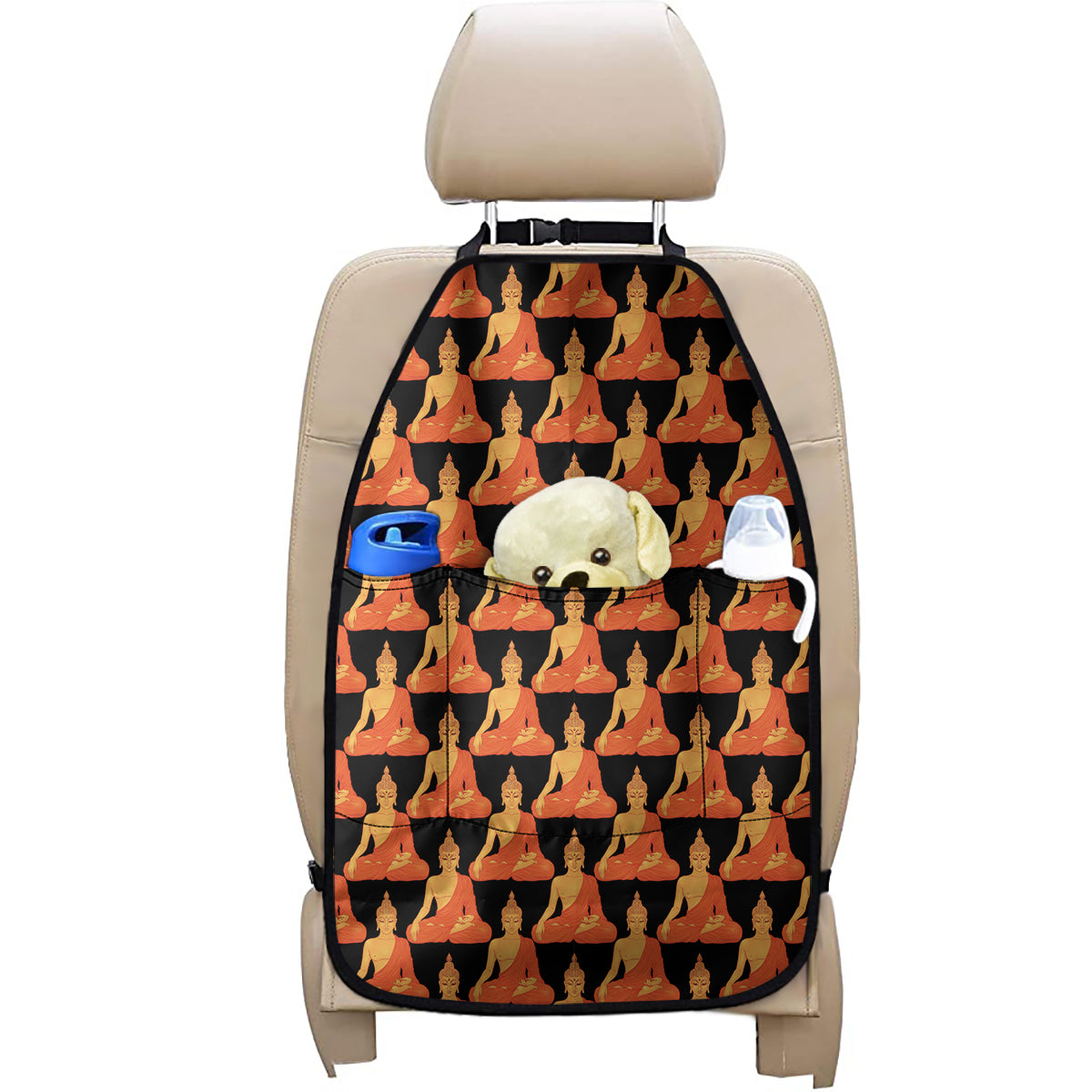 Gautama Buddha Pattern Print Car Seat Organizers