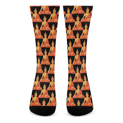 Gautama Buddha Pattern Print Crew Socks