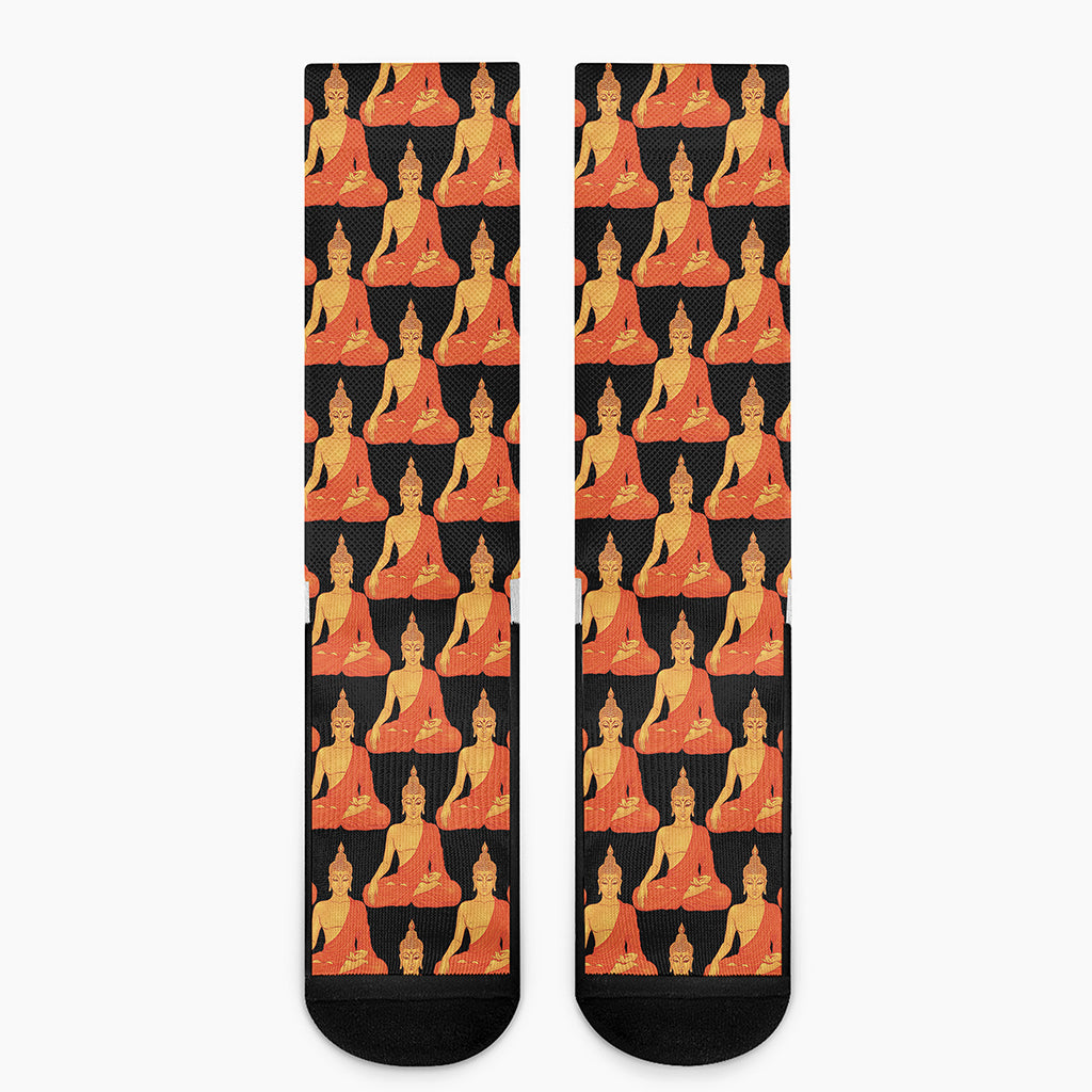 Gautama Buddha Pattern Print Crew Socks