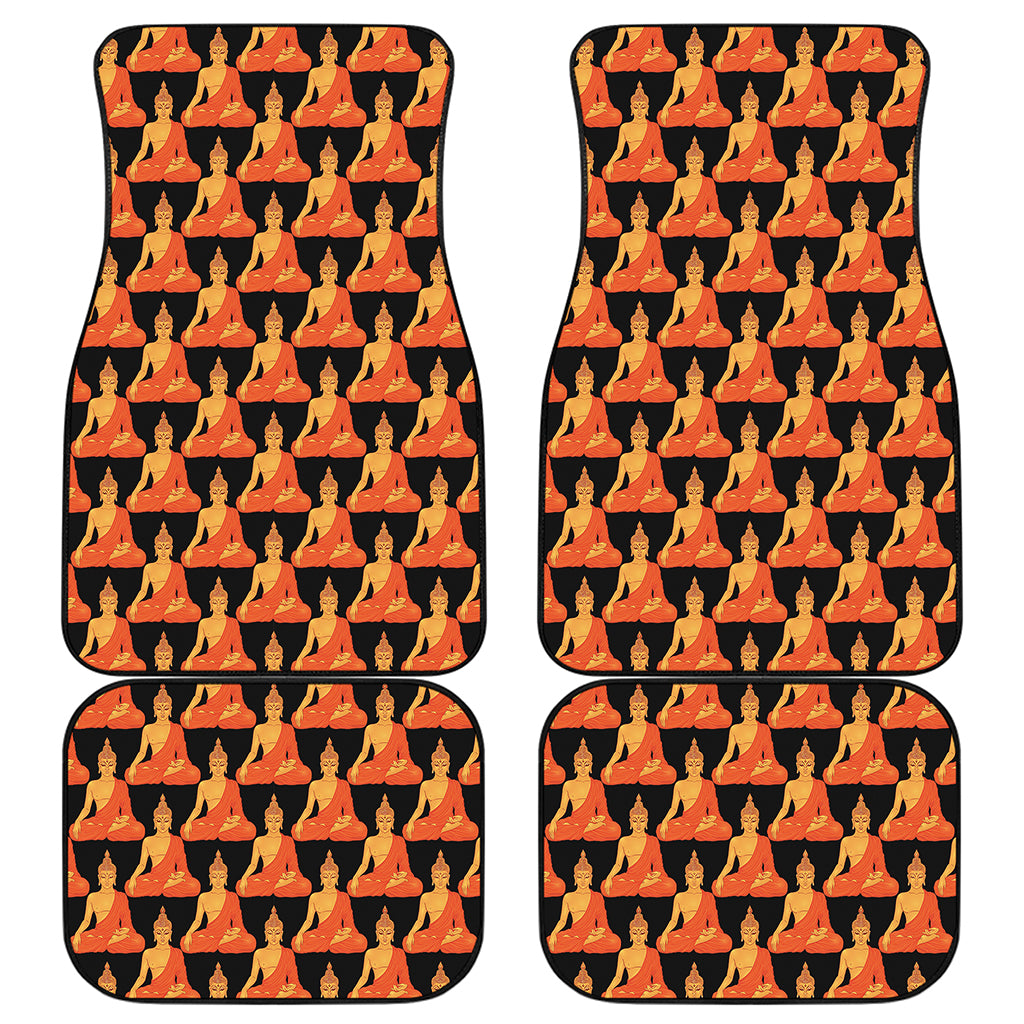 Gautama Buddha Pattern Print Front and Back Car Floor Mats