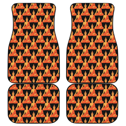 Gautama Buddha Pattern Print Front and Back Car Floor Mats