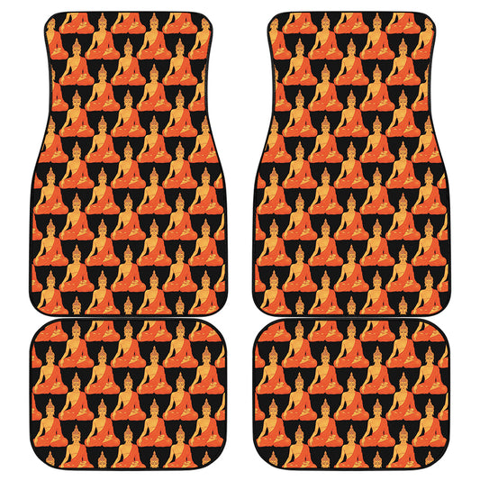 Gautama Buddha Pattern Print Front and Back Car Floor Mats