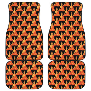 Gautama Buddha Pattern Print Front and Back Car Floor Mats