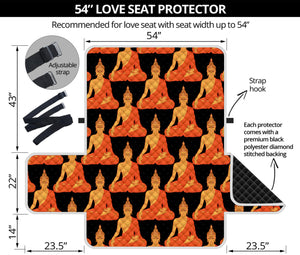 Gautama Buddha Pattern Print Loveseat Protector