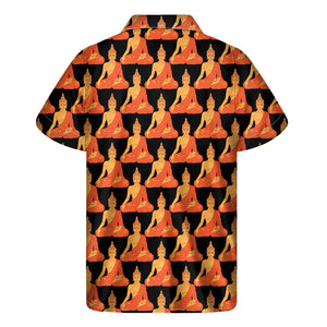 Gautama Buddha Pattern Print Men's Short Sleeve Shirt