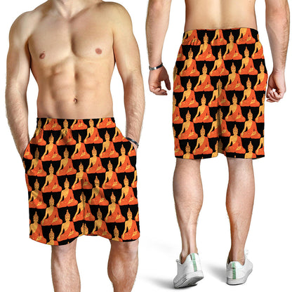 Gautama Buddha Pattern Print Men's Shorts