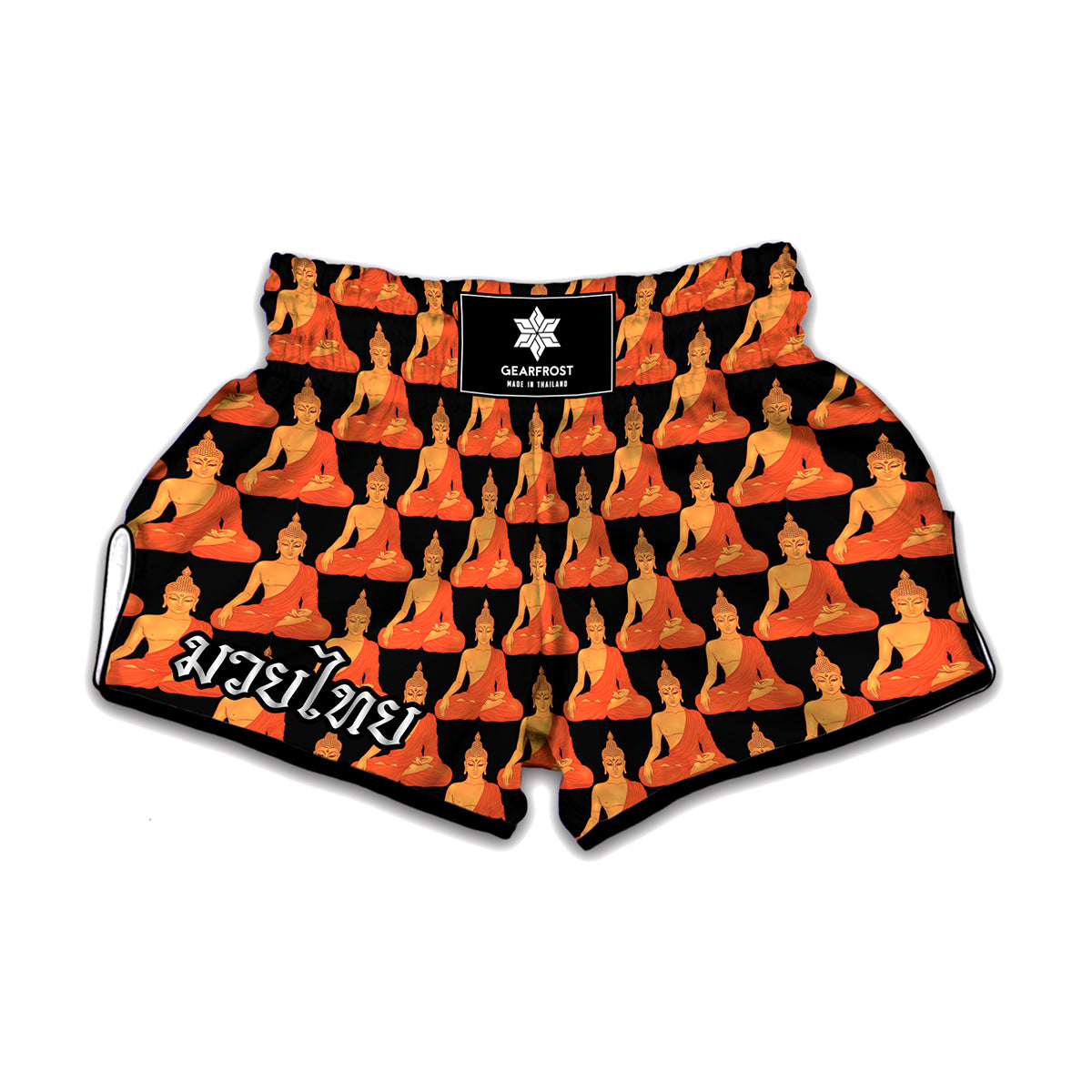 Gautama Buddha Pattern Print Muay Thai Boxing Shorts