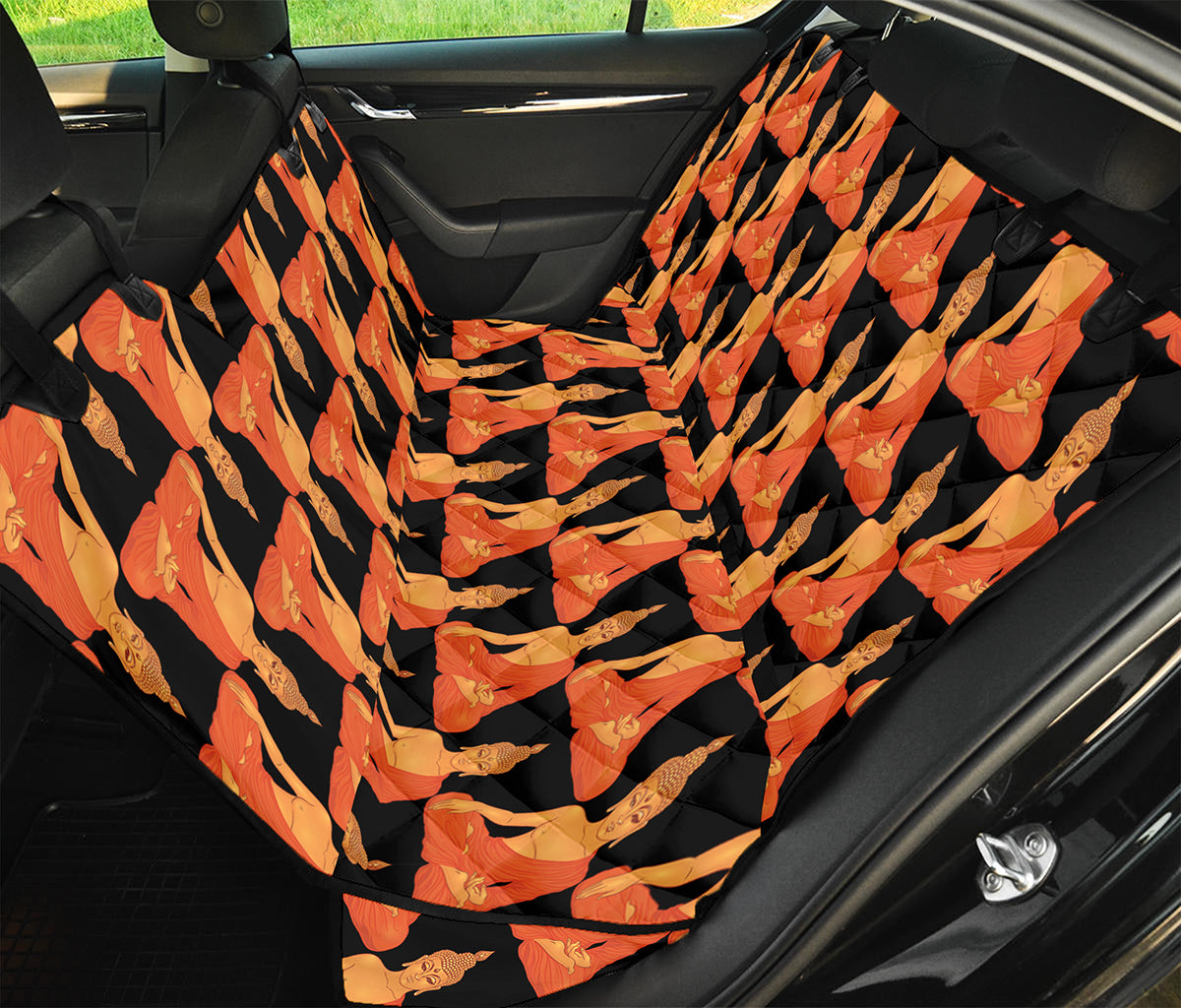 Gautama Buddha Pattern Print Pet Car Back Seat Cover