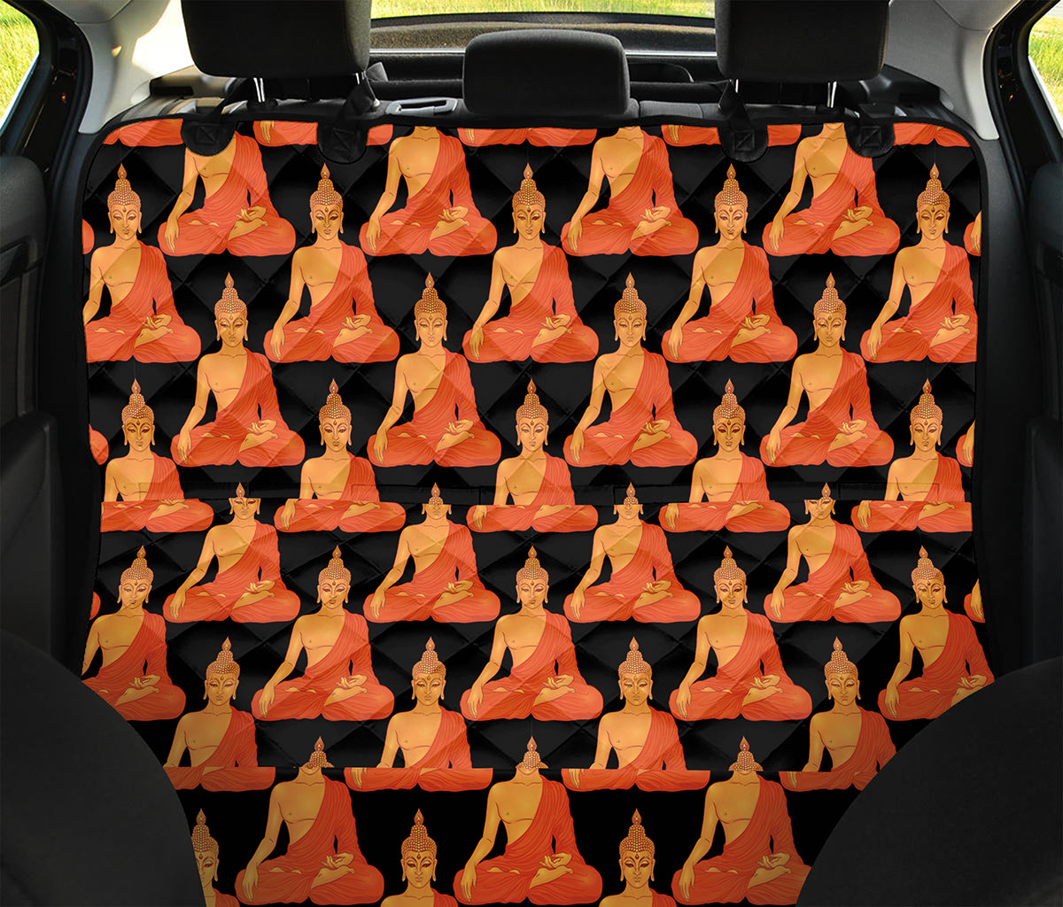 Gautama Buddha Pattern Print Pet Car Back Seat Cover