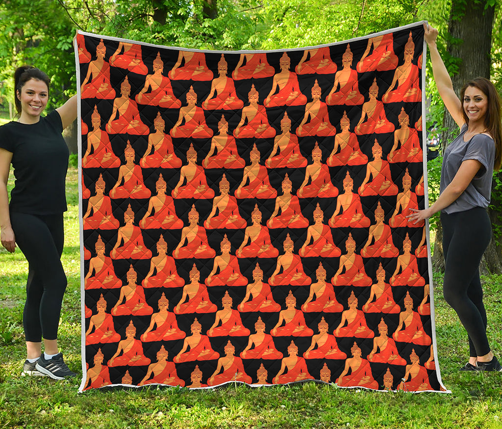 Gautama Buddha Pattern Print Quilt