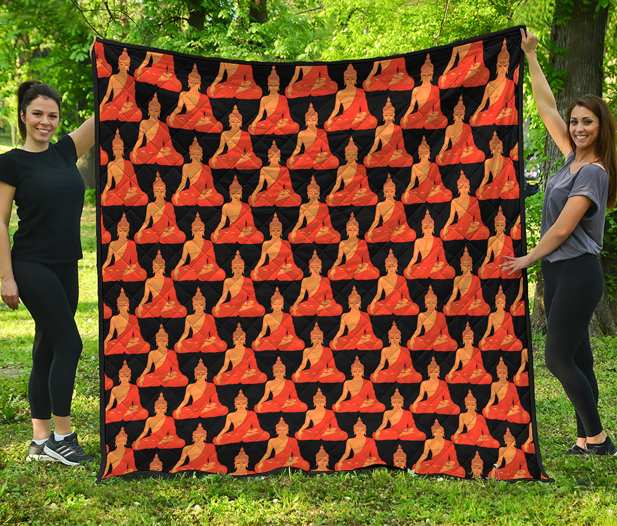 Gautama Buddha Pattern Print Quilt
