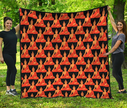 Gautama Buddha Pattern Print Quilt