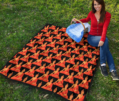 Gautama Buddha Pattern Print Quilt