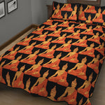 Gautama Buddha Pattern Print Quilt Bed Set