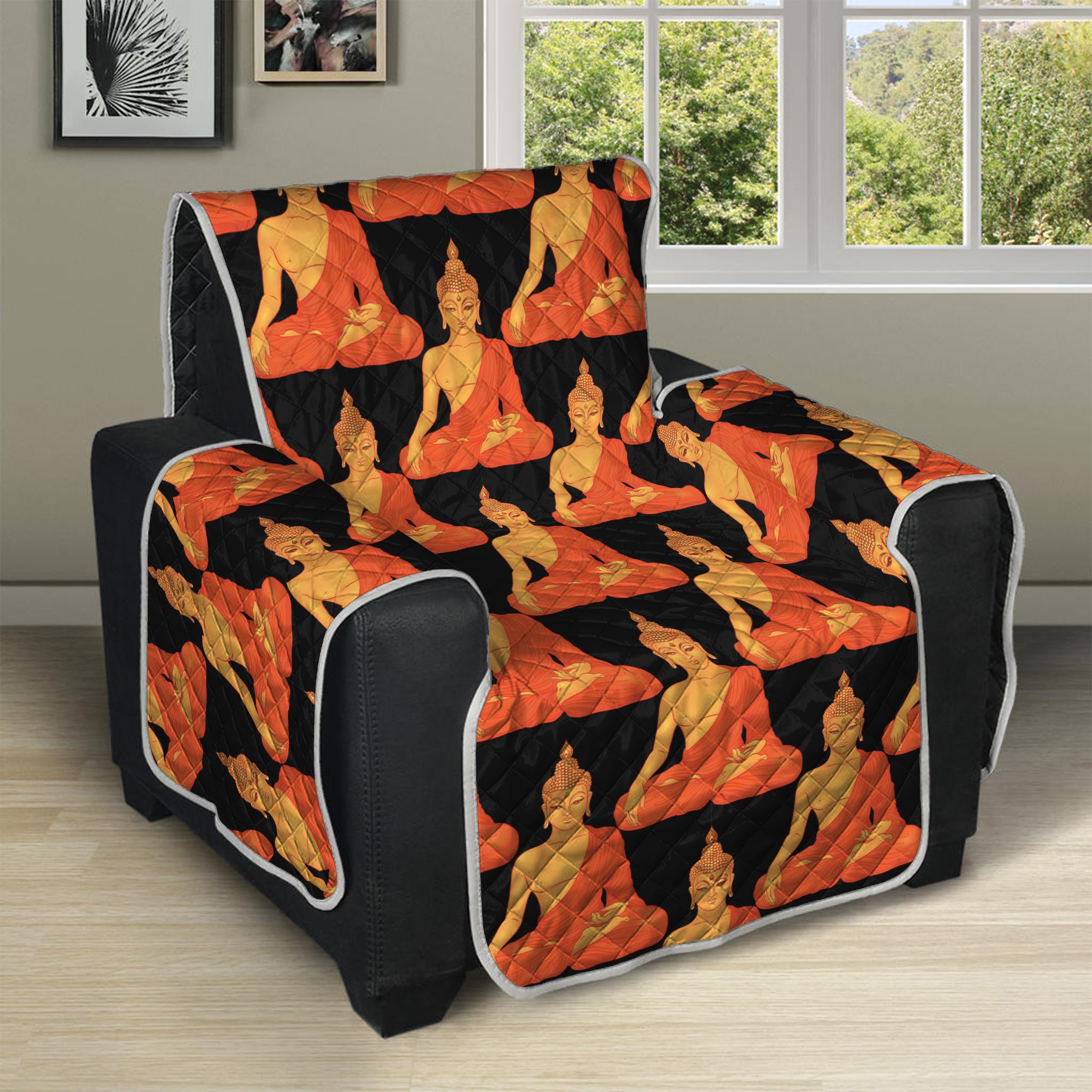 Gautama Buddha Pattern Print Recliner Protector