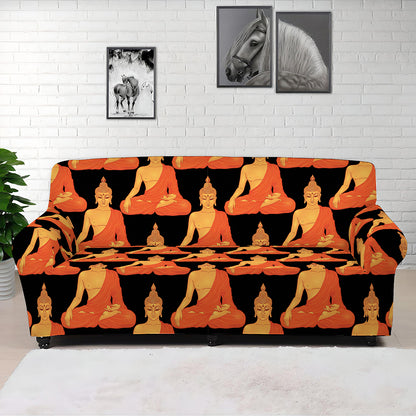 Gautama Buddha Pattern Print Sofa Cover