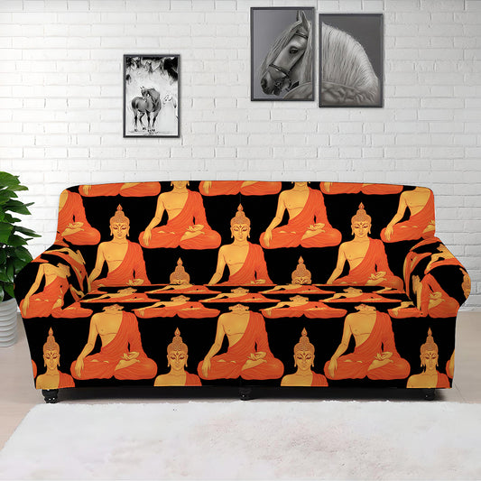 Gautama Buddha Pattern Print Sofa Cover