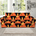 Gautama Buddha Pattern Print Sofa Slipcover