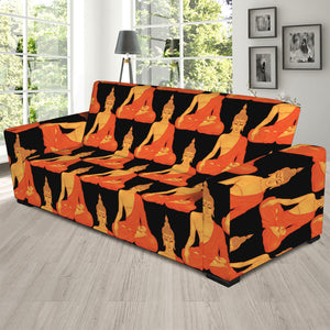 Gautama Buddha Pattern Print Sofa Slipcover