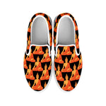 Gautama Buddha Pattern Print White Slip On Shoes