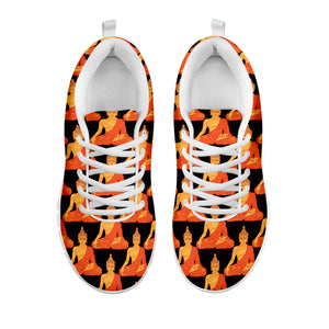 Gautama Buddha Pattern Print White Sneakers