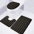 Gay Pride Gender Symbol Pattern Print 3 Piece Bath Mat Set
