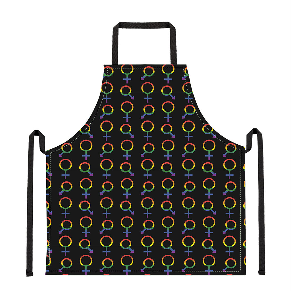 Gay Pride Gender Symbol Pattern Print Apron