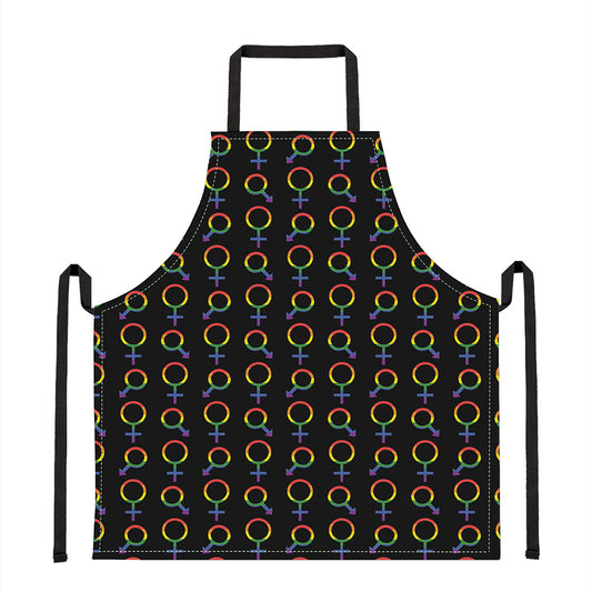 Gay Pride Gender Symbol Pattern Print Apron