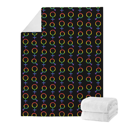 Gay Pride Gender Symbol Pattern Print Blanket