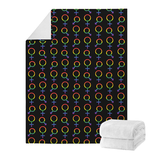 Gay Pride Gender Symbol Pattern Print Blanket