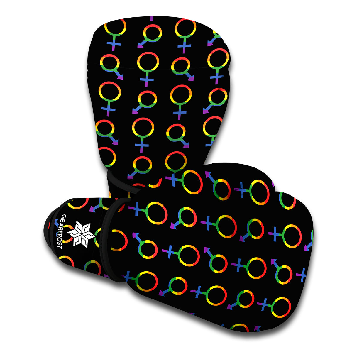 Gay Pride Gender Symbol Pattern Print Boxing Gloves